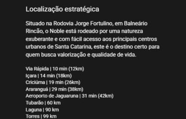 Terreno em condomínio, Noble Club Residence, Balneário Rincão/SC